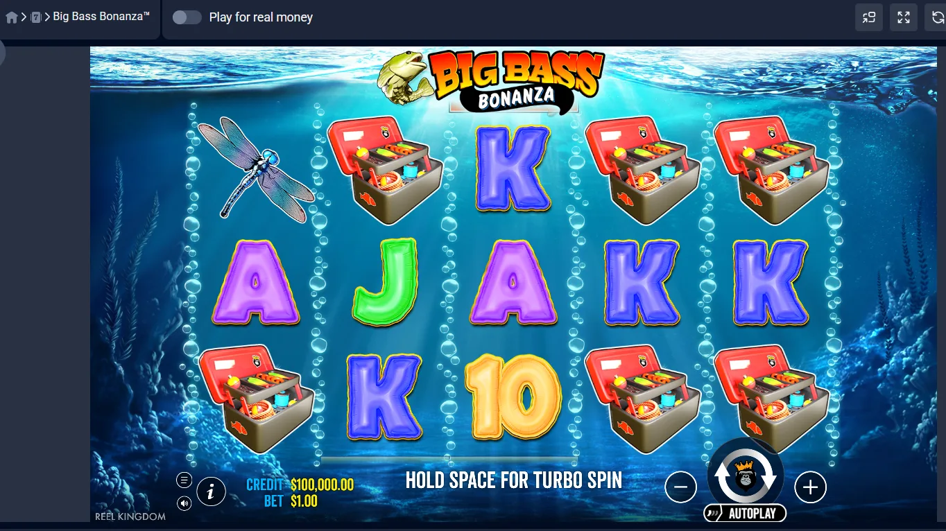 Big Bass Bonanza demo no 1xbit — interface do jogo