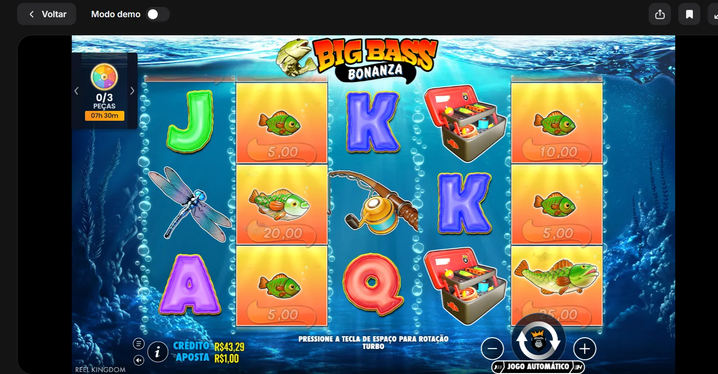 Big Bass Bonanza — interface do jogo